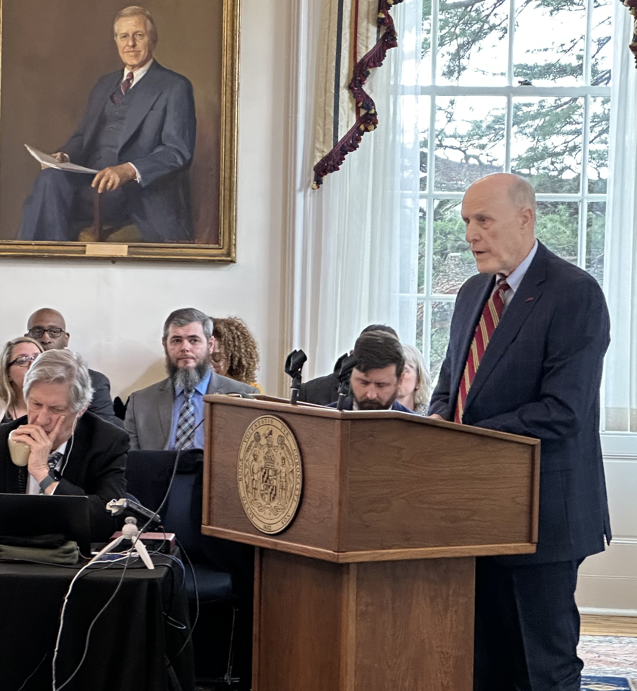 UMB President Bruce Jarrell addresses the Maryland Board of Public Works.
